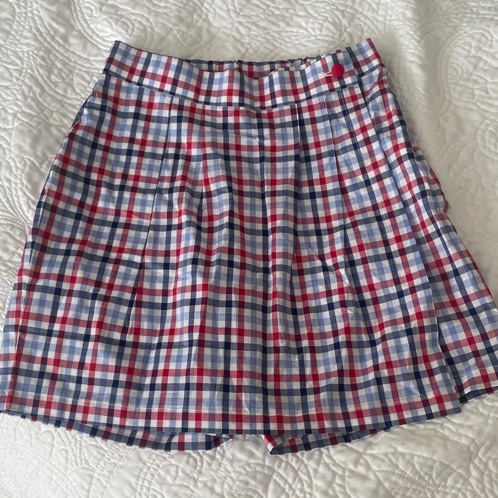 New Oscar de la Renta Girls Plaid Checkered Skirt Skort size 12